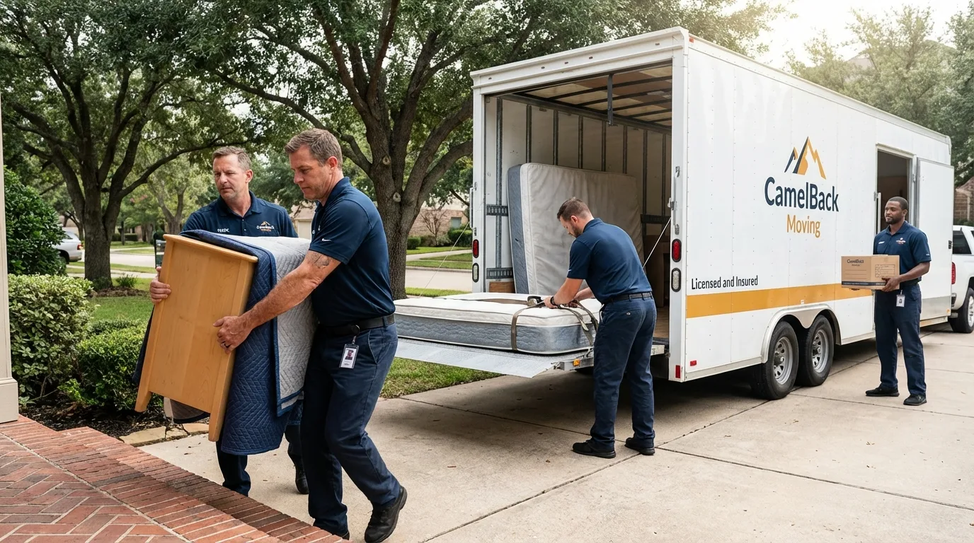 Crew loading residential truck for cross-state move from Quarryville, PA