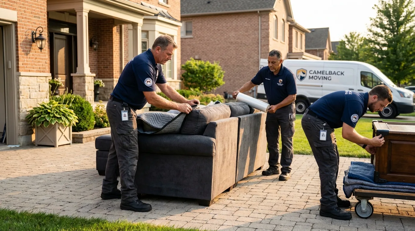 Large estate moving crew wrapping furniture in Quarryville, PA