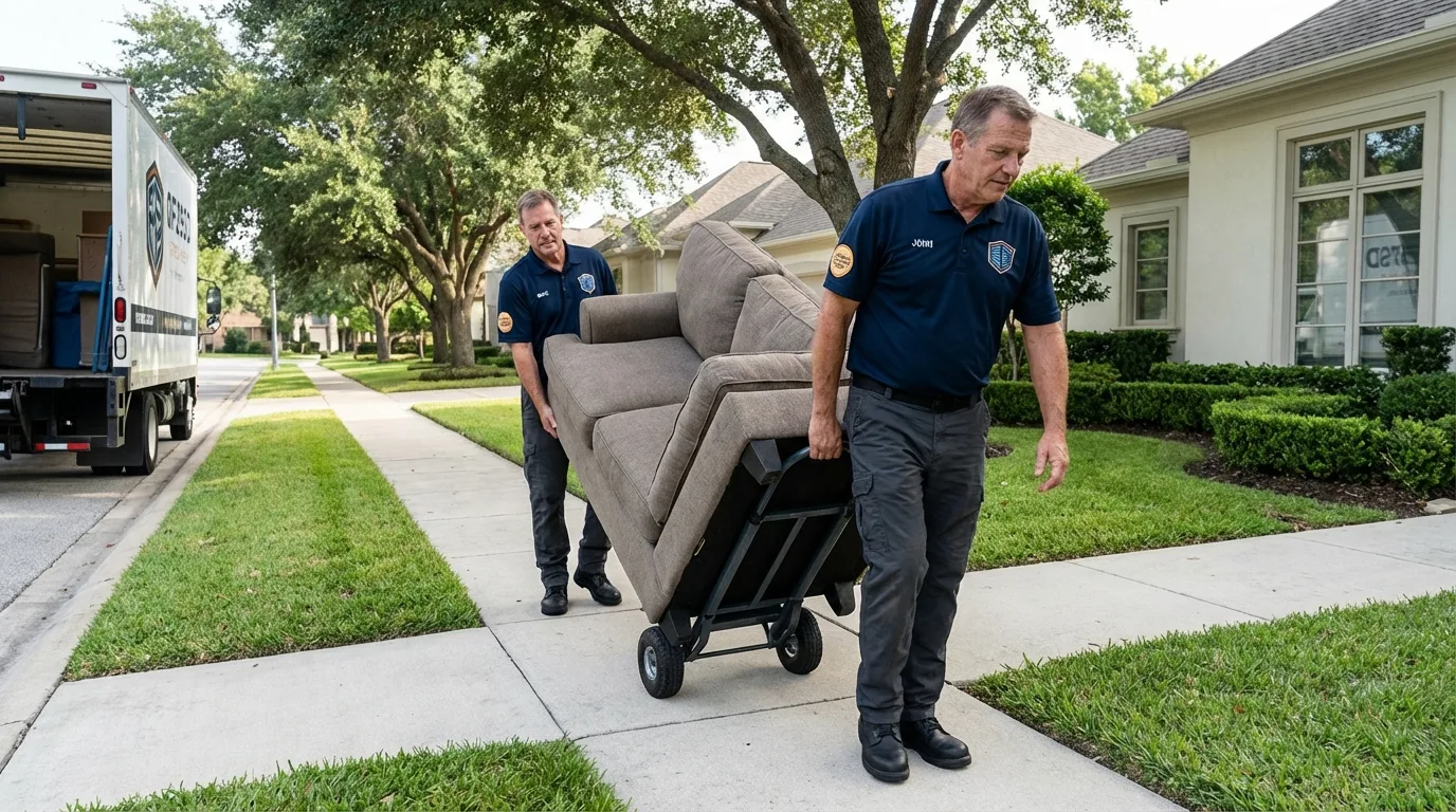Local residential moving crew loading furniture in Quarryville, PA